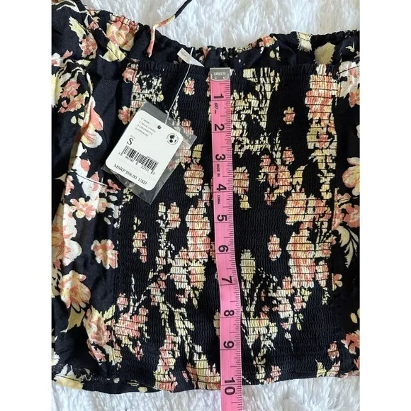 Free People Hilary Black Floral Print Top - Picture 10 of 14